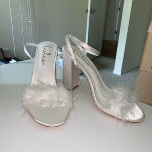 Fuller White Satin Heels